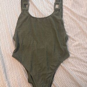Aerie Olive Textured Swimwear